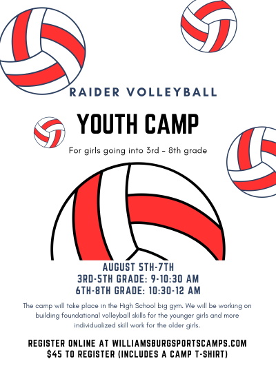2025 Youth Volleyball Camp Flyer
